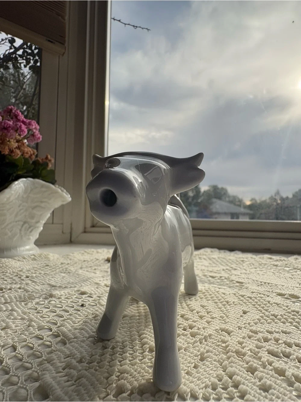 White Ceramic Cow Creamer